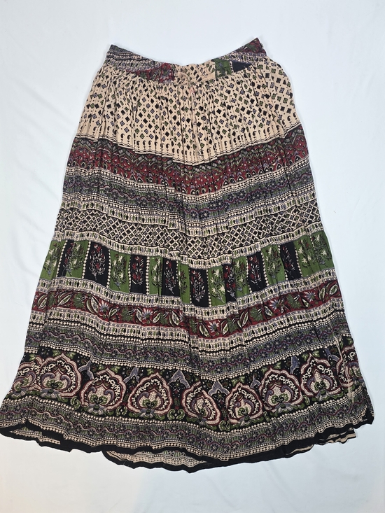 belma Dresses & Skirts - Belma Rayon Boho Tiered Maxi Skirt Paisley Floral Flowy One Size